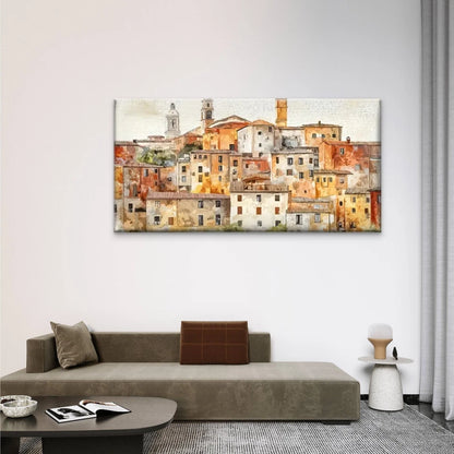 Villages In Italy Abstract Wall Art Canvas Office Home Room Framed 120x60cm