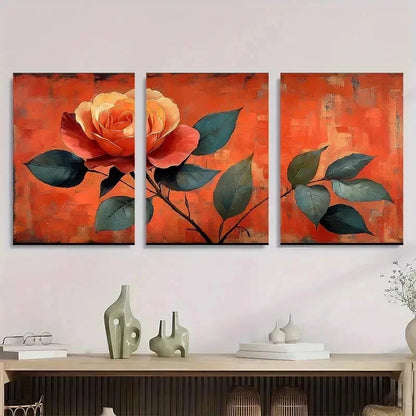 3pcs Vintage Rose By Emile Bernard Perfect Wall Art Set Canvas Framed 50x70cm - High Quality Print 100% Australian Made Wall Canvas Ready to Hang