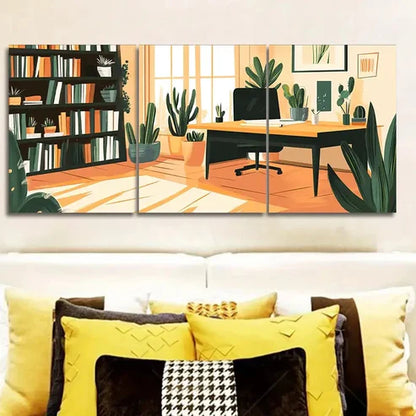 3pcs Colorful Room for Houseplants Perfect Wall Art Set Canvas Unframed - High Quality Print 100% Australian Made Wall Canvas - Bella Home Decor