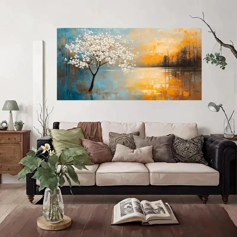 Japanese Cherry Blossom Wall Art Canvas Office Home Room Framed 120x60cm