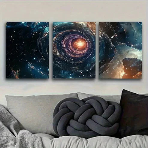 3pcs Cosmic Galaxy and Starfield Wall Art Canvas Unframed - High Quality Print 100% Australian Made Wall Canvas - Bella Home Decor