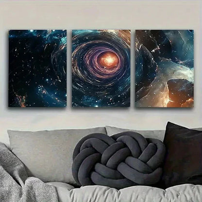 3pcs Cosmic Galaxy and Starfield Wall Art Canvas Unframed - High Quality Print 100% Australian Made Wall Canvas - Bella Home Decor