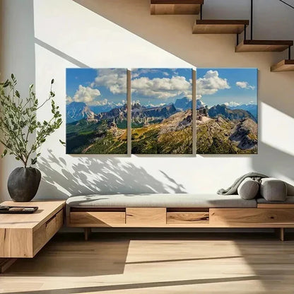 3pcs Mountains Valleys and Hills Landscape Wall Art Set Canvas Unframed - High Quality Print 100% Australian Made Wall Canvas