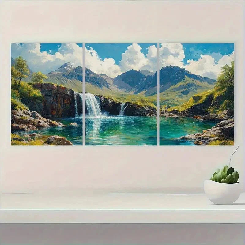 3pcs Fairy Pools Isle of Skye Scenery Metal Print Ready to Hang Art - Bella Home Decor