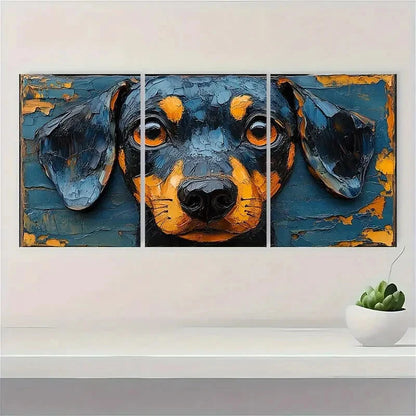 3pcs Dachshund Fun Animal Dog Pet Love Metal Print Ready to Hang Art - Bella Home Decor