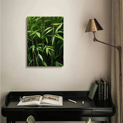 Emerald Green Bamboo Grass Meadow 40x60cm Metal Print Ready to Hang