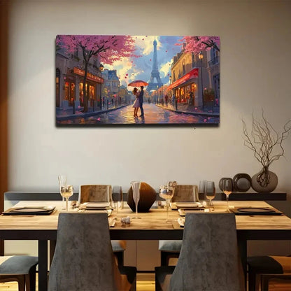 Couple Under Cherry Blossoms Wall Art Canvas Office Home Room Framed 120x60cm