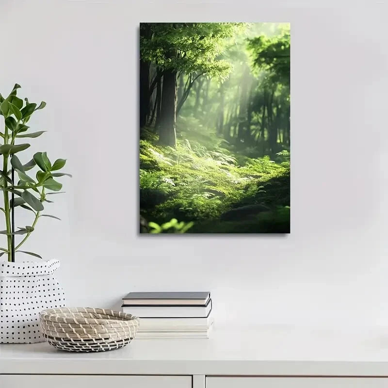 Beautiful Depicting a Lively Maple Forest Painting 40x60cm Metal Print Ready to Hang - Bella Home Decor