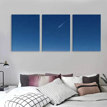 3pcs A Shooting Star Across The Night Sky   Wall Art Set Canvas Framed 40x60cm - High Quality Print 100% Australian Made Wall Canvas Ready to Hang - Bella Home Decor