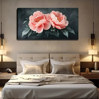 Blooming Pink Flowers Wall Art Canvas Office Home Room Framed 120x60cm