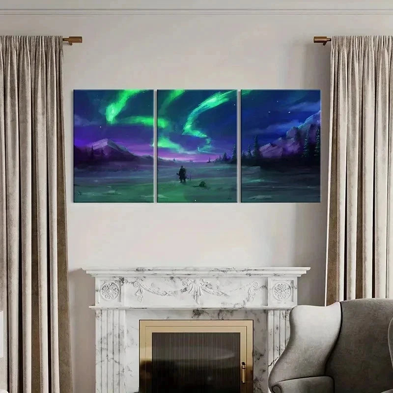 3pcs Anime Landscape Nordic Natural Modern Wall Art Set Canvas Framed 50x70cm - High Quality Print 100% Australian Made Wall Canvas Ready to Hang - Bella Home Decor
