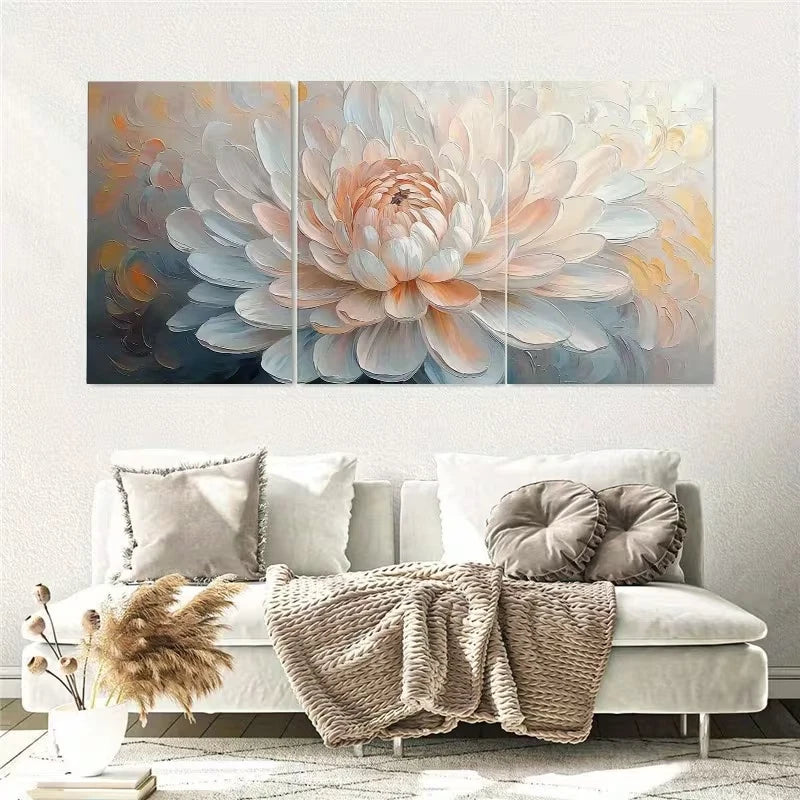 3pcs Abstract Floral Blooming Blossom Wall Art Set Canvas Framed 40x60cm – High Quality Print 100% Australian Made Wall Canvas Ready to Hang - Bella Home Decor