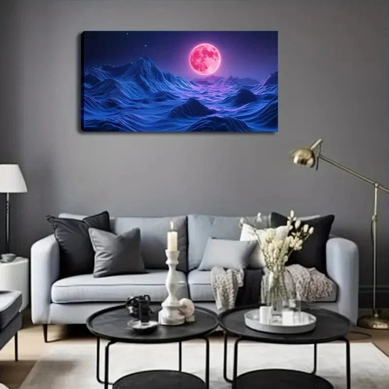Fantasy Alien Landscape Wall Art Canvas Office Home Room Framed 120x60cm - Bella Home Decor