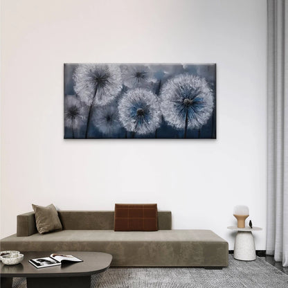 Danders White Dark Flowers Wall Art Canvas Office Home Room Framed 120x60cm