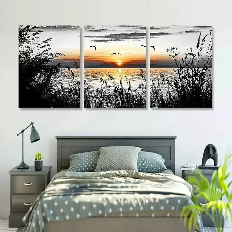 3pcs Abstract Modern Black and White Nature Wall Art Set Canvas Framed 40x60cm - High Quality Print 100% Australian Made Wall Canvas Ready to Hang