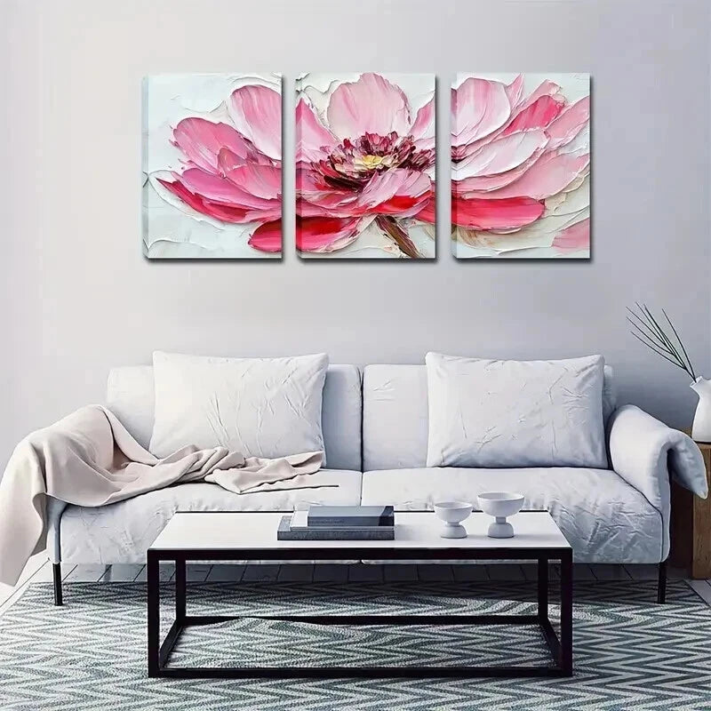3pcs Elegant Pink Peony Modern Décor Perfect Wall Art Set Canvas Framed 60x90cm - High Quality Print 100% Australian Made Wall Canvas Ready to Hang - Bella Home Decor
