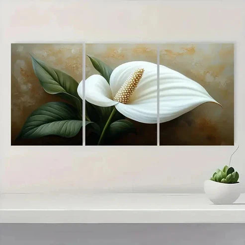 3pcs Peace Lily Canvas Art Prints Wall Art Canvas Unframed - High Quality Print 100% Australian Made Wall Canvas - Bella Home Decor