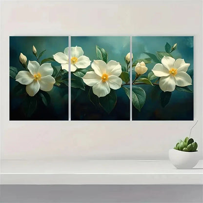3pcs Jasmine Flower Canvas Print YU  Wall Art Set Canvas Framed 50x70cm - High Quality Print 100% Australian Made Wall Canvas Ready to Hang