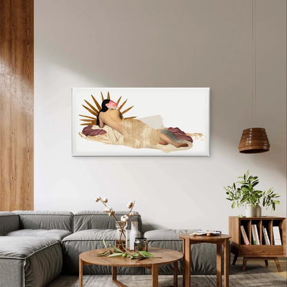 Vintage Woman Figure Illustration Abstract Wall Art Canvas Office Home Framed 120x60