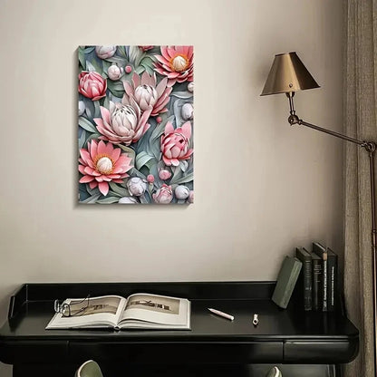 Beautiful Micklyn Heart Blossoms Painting  40x60cm Metal Print Ready to Hang - Bella Home Decor