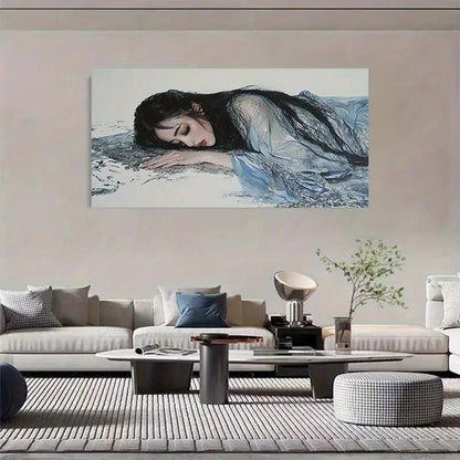 Scale Abstract Portrait Woman Wall Art Canvas Office Home Room Framed 120x60cm