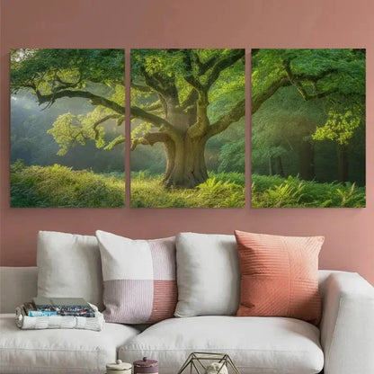 3pcs Sunlight, Green Leaves Canvas   Wall Art Set Canvas Framed 50x70cm - High Quality Print 100% Australian Made Wall Canvas Ready to Hang