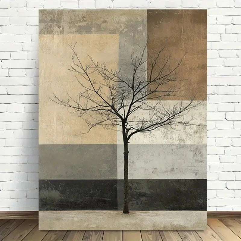 Beautiful Modern Abstract Tree Painting 40x60cm Metal Print Ready to Hang - Bella Home Decor