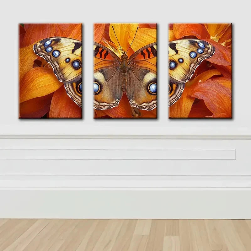 3pcs Butterfly Canvas Art Set Wall Art Set Canvas Framed 40x60cm - High Quality Print 100% Australian Made Wall Canvas Ready to Hang - Bella Home Decor