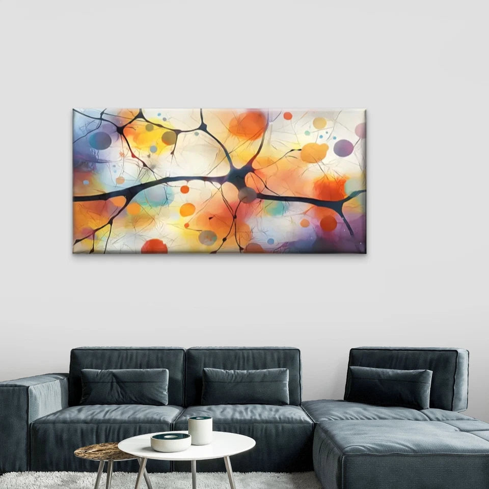 Abstract Lines Colorful Perfect Wall Art Canvas Office Home Room Framed 120x60cm