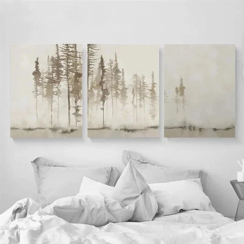 3pcs Abstract Forest Tree Art   Wall Art Set Canvas Framed 40x60cm - High Quality Print 100% Australian Made Wall Canvas Ready to Hang - Bella Home Decor