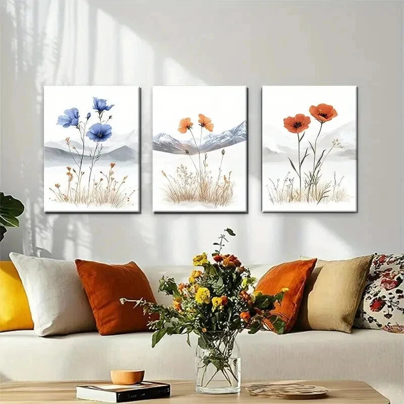 3pcs Minimalist Floral Elegant Nature Perfect Wall Art Set Canvas Framed 60x90cm - High Quality Print 100% Australian Made Wall Canvas Ready to Hang - Bella Home Decor