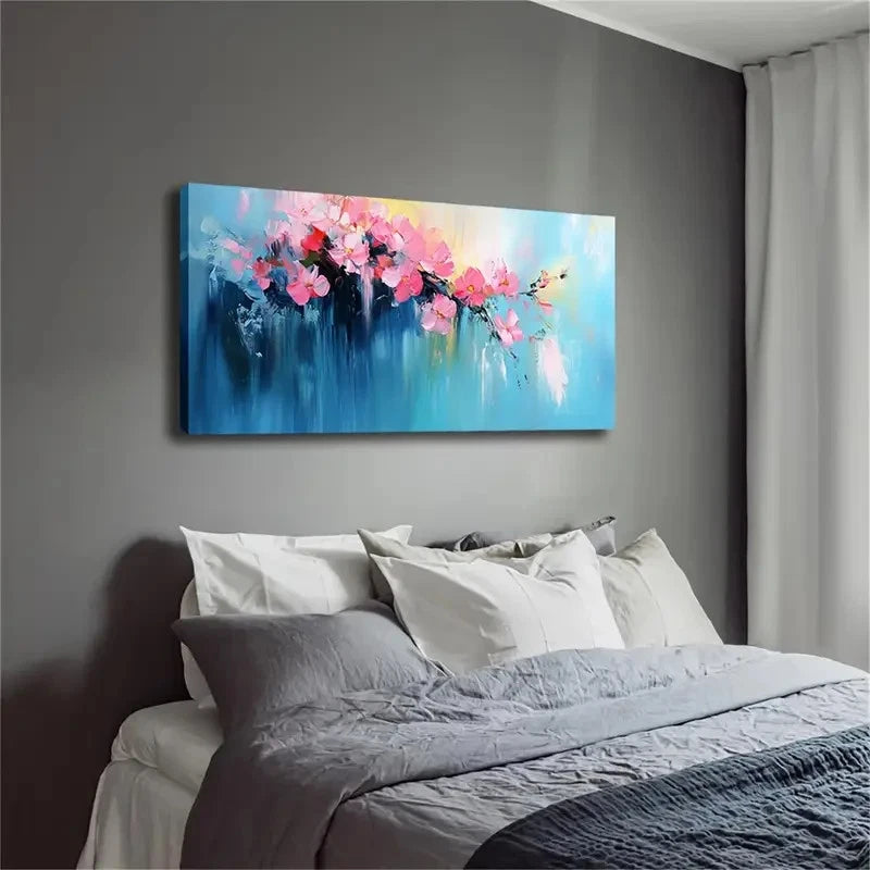 Color Gradient Light Pink Wall Art Canvas Office Home Room Framed 120x60cm