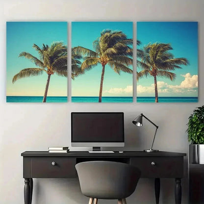 3pcs Florida City USA Travel Nature Perfect Wall Art Set Canvas Framed 50x70cm - High Quality Print 100% Australian Made Wall Canvas Ready to Hang