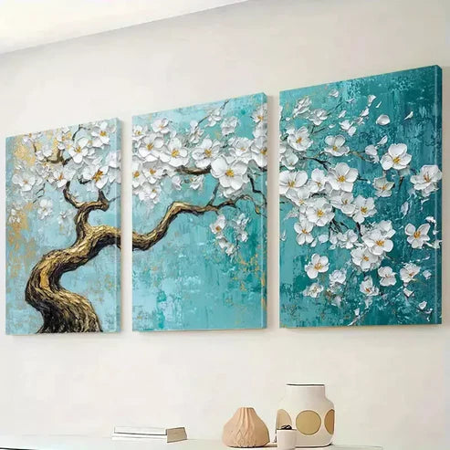 3pcs Classic Modern Landscape Cherry Art Set Canvas Unframed - High Quality Print 100% Australian Made Wall Canvas - Bella Home Decor