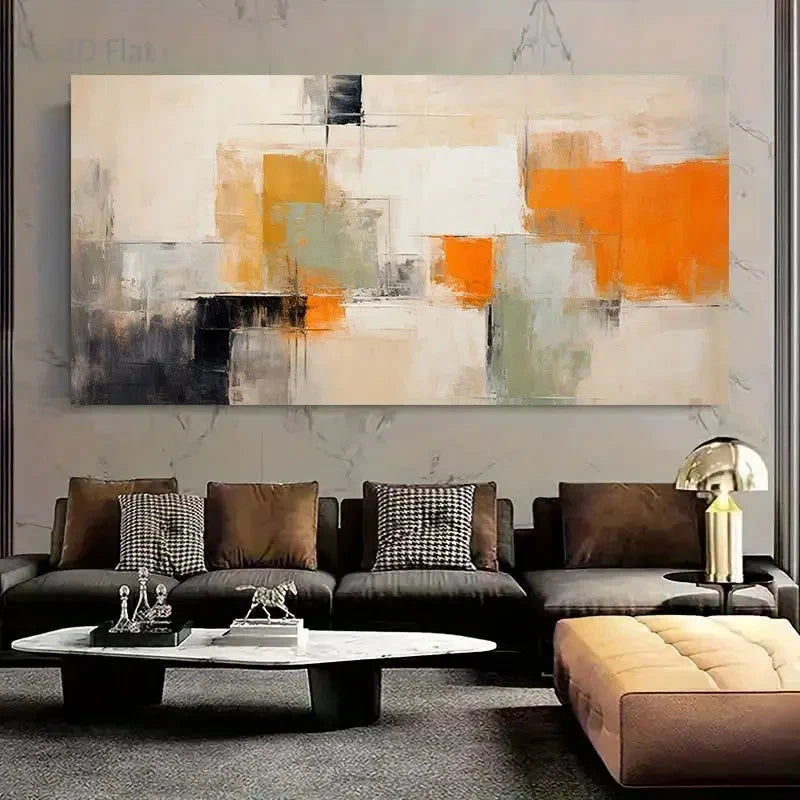 Abstract Expressionist Modern Wall Art Canvas Office Home Room Framed 120x60cm
