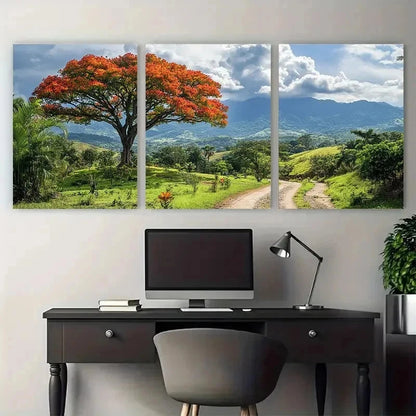3pcs Honduras Botanical Tegucigalpa Perfect Wall Art Set Canvas Framed 50x70cm - High Quality Print 100% Australian Made Wall Canvas Ready to Hang