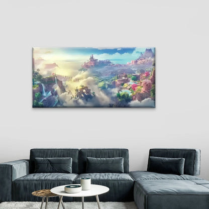 Enchanted Fantasy World Magical Wall Art Canvas Office Home Room Framed 120x60cm