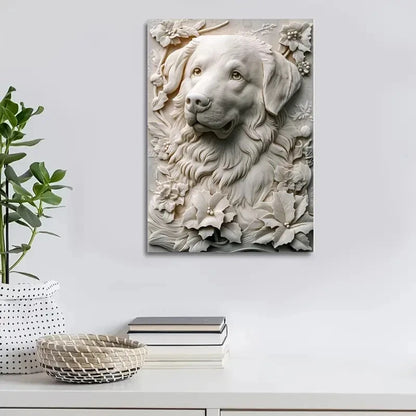Great Pyrenees Heart Blossoms Painting 40x60cm Metal Print Ready to Hang - Bella Home Decor