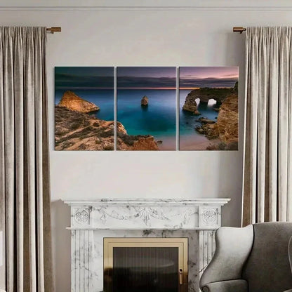 3pcs Portuguese Navy Beach Sea Modern Wall Art Set Canvas Framed 50x70cm - High Quality Print 100% Australian Made Wall Canvas Ready to Hang
