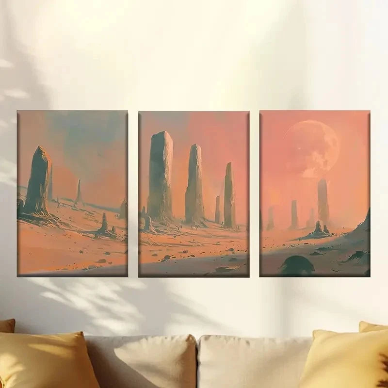 3pcs Stunning Sunset Beach Wall Art Set Canvas Framed 50x70cm - High Quality Print 100% Australian Made Wall Canvas Ready to Hang