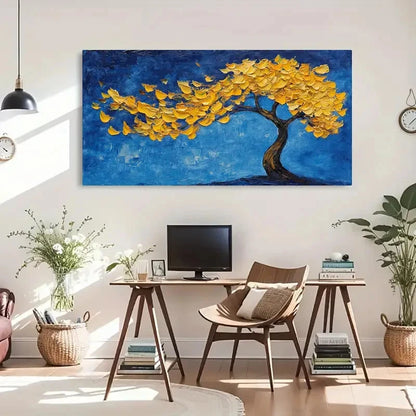 Chic Tree Landscape Vibrant Wall Art Canvas Office Home Room Framed 120x60cm - Bella Home Decor