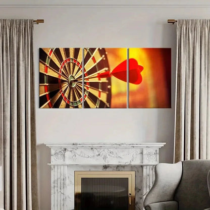 3pcs Dart Target & Red Arrow Design Metal Print Ready to Hang Art - Bella Home Decor