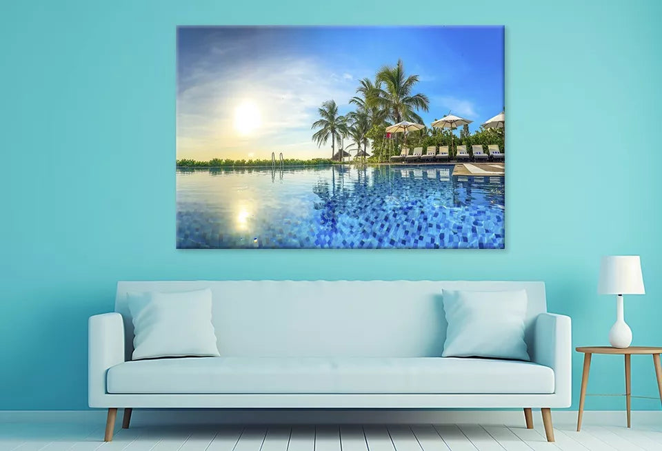 Pool Resort In Da Nang, Vietnam   Wall Art Decor 100% Australian Made - Bella Home Decor