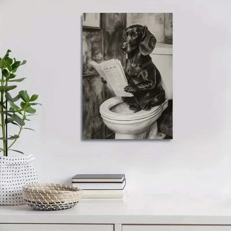 Beautiful Contemporary Dachshund Dog Painting 40x60cm Metal Print Ready to Hang - Bella Home Decor