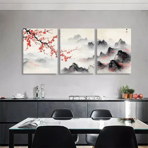 3pcs Traditional Chinese Traditional Wall Art Canvas Unframed - High Quality Print 100% Australian Made Wall Canvas