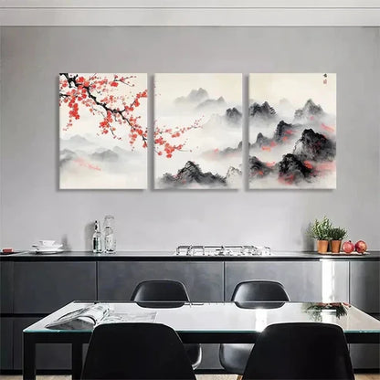 3pcs Traditional Chinese Traditional Wall Art Canvas Unframed - High Quality Print 100% Australian Made Wall Canvas