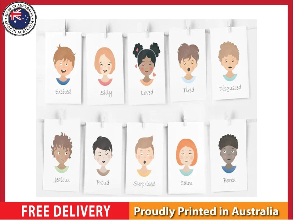 NEW (LAMINATED) Feelings Flash Cards (61X91CM) Educational CHART PICTURE PRINT