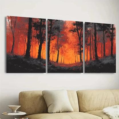 3pcs Forest Scene Contemporary Wall Art Set Canvas Framed 60x90cm - High Quality Print 100% Australian Made Wall Canvas Ready to Hang - Bella Home Decor
