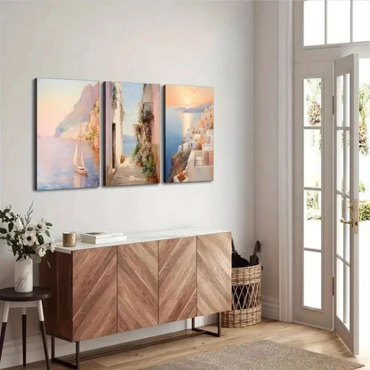 3pcs European Coastal Canvas  wall Art Set Canvas Framed 40x60cm - High Quality Print 100% Australian Made Wall Canvas Ready to Hang - Bella Home Decor
