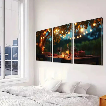 3pcs Aesthetic Modern Farmhouse Wooden Table Canvas Unframed - High Quality Print 100% Australian Made Wall Canvas - Bella Home Decor